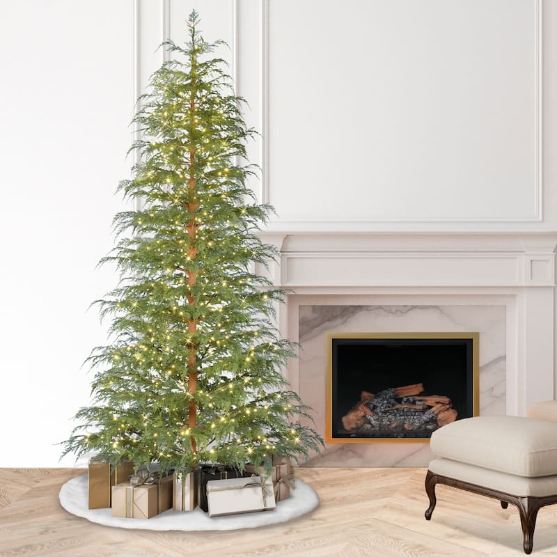 Puleo International 7.5' Pre-Lit Cypress Artificial Christmas Tree with LED Rice Lights