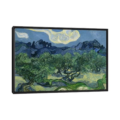 iCanvas "Olive Trees with the Alpilles in the Background" by Vincent van Gogh Framed Canvas Print