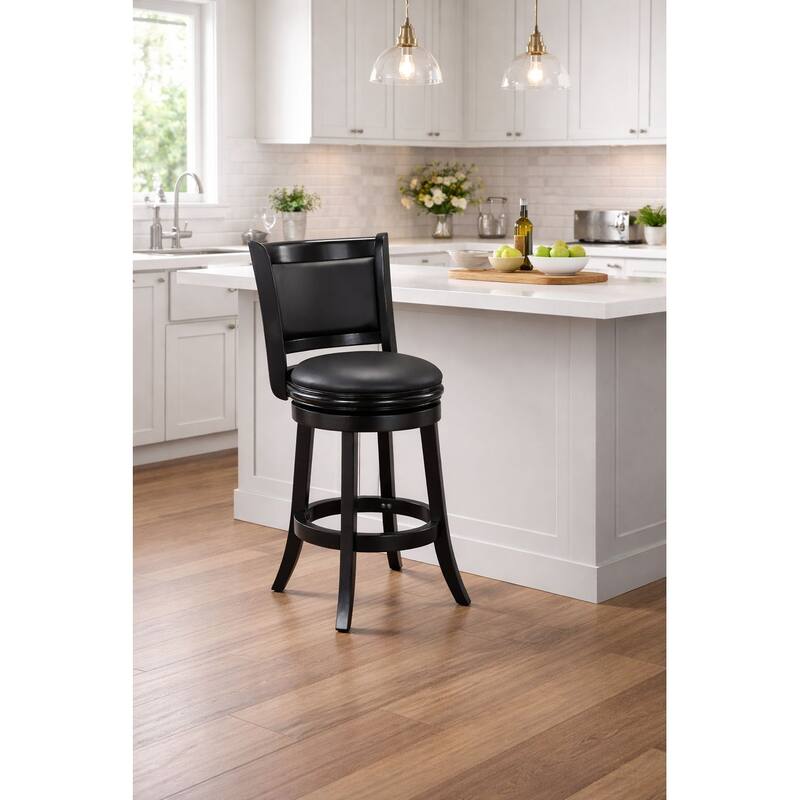 Augusta Wood Upholstered Swivel Counter Barstool