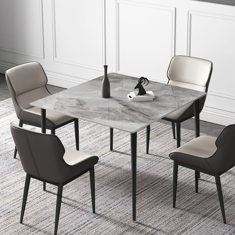 31.5" Square Artificial Marble Top Kitchen Dining Table