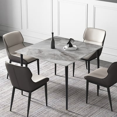 31.5" Square Artificial Marble Top Kitchen Dining Table