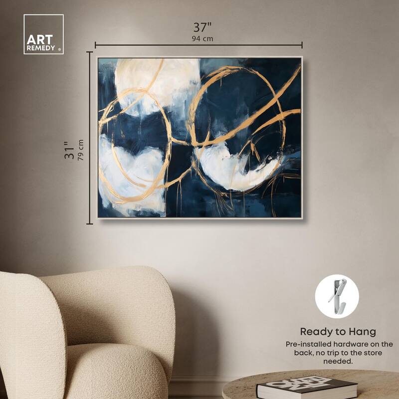 Gold Loops Canvas by Art Remedy