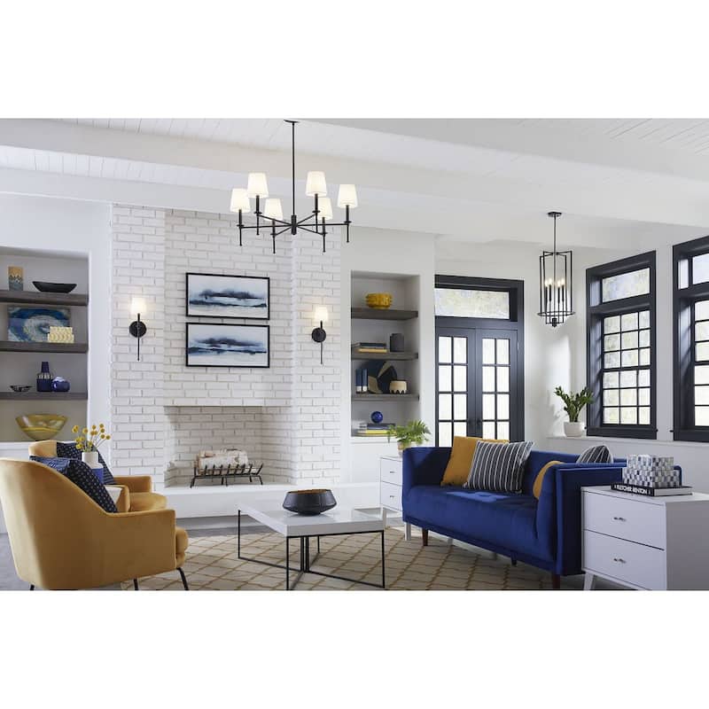 Elara Collection White Linen Accessory Tapered Shade - 5.5 in x 5.5 in x 5.5 in