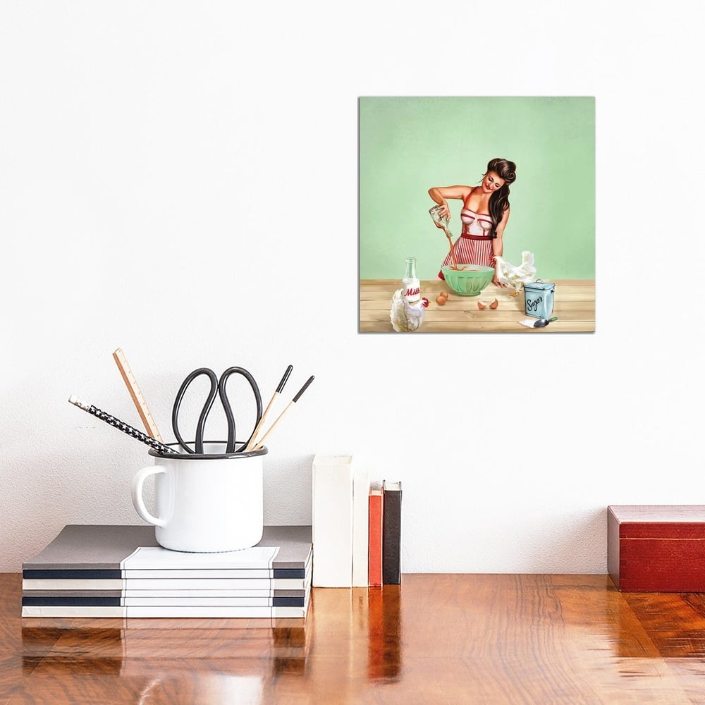 iCanvas "Bourbon Chickens Pinup Tray" by The Whiskey Ginger Canvas Print