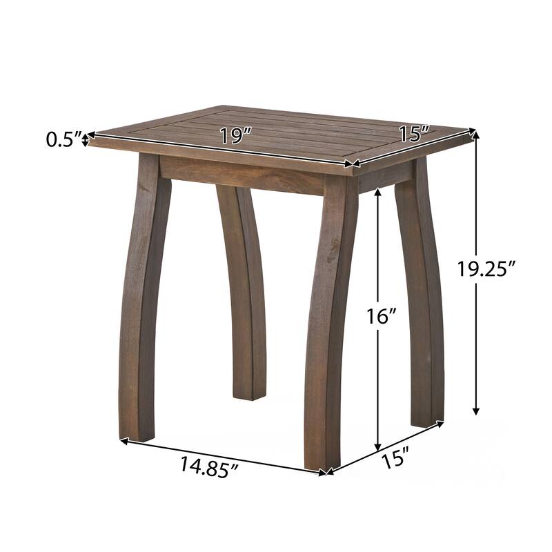 19" Modern Wooden Rectangular End Table for Living Room, Backyard and Bedroom