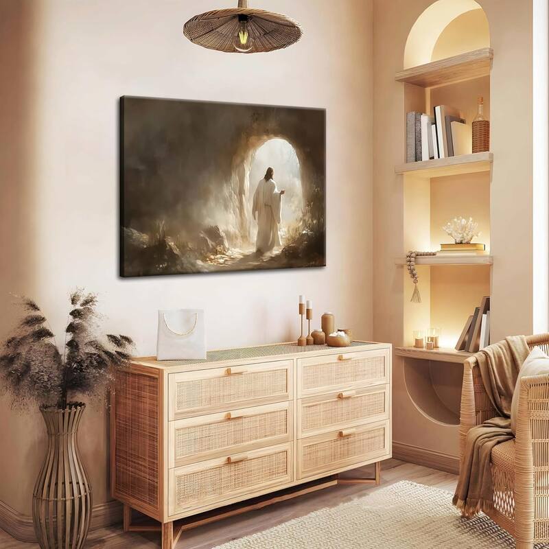 Jesus Leaves the Tomb Canvas Wall Art
