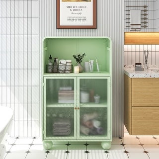 Bathroom Floor Cabinet Freestanding Display Storage Cabinet, Green ...