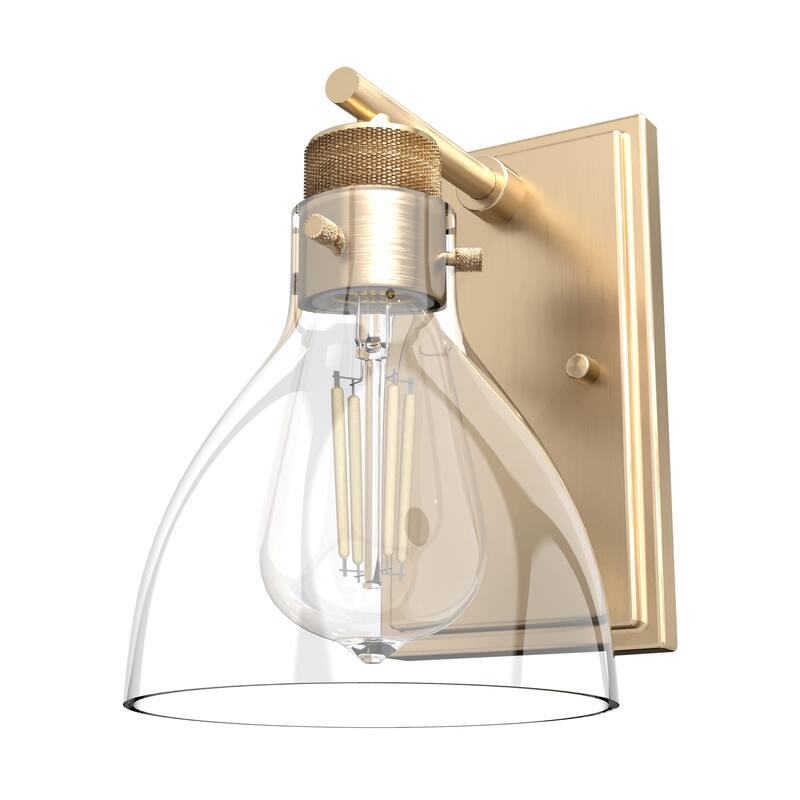 Hunter Van Nuys 1-Light Wall Sconce - Damp Rated - Bathroom, Laundry, Hallway - Transitional, Vintage, Industrial