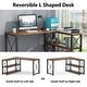 preview thumbnail 4 of 12, Industrial L-Shaped Desk with Storage Shelves, Corner Computer Desk PC Laptop Study Table Workstation