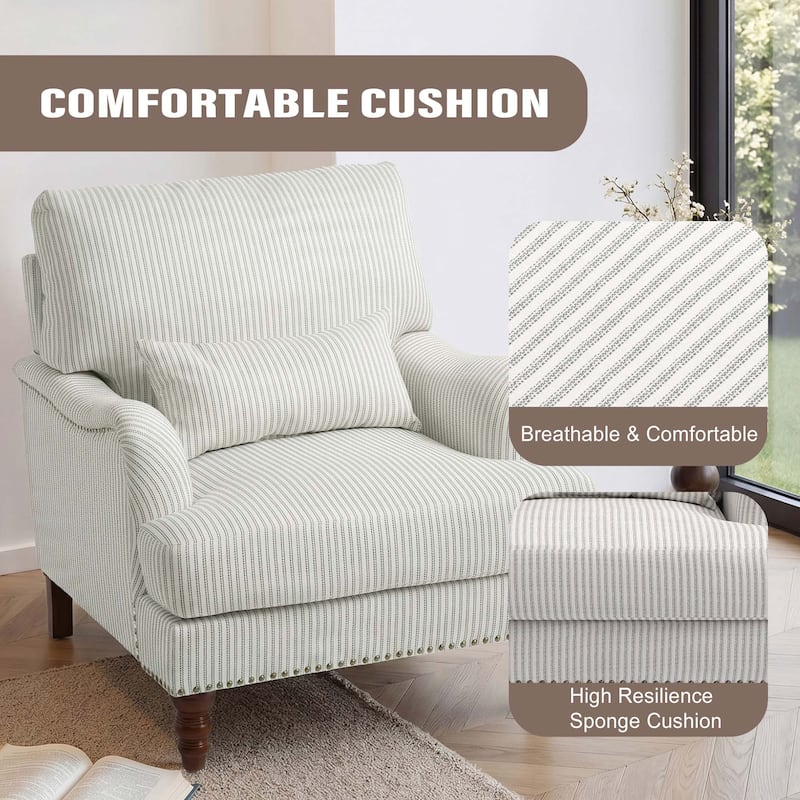 Set of 2 Mid Century Chenille Upholstered Accent Chairs