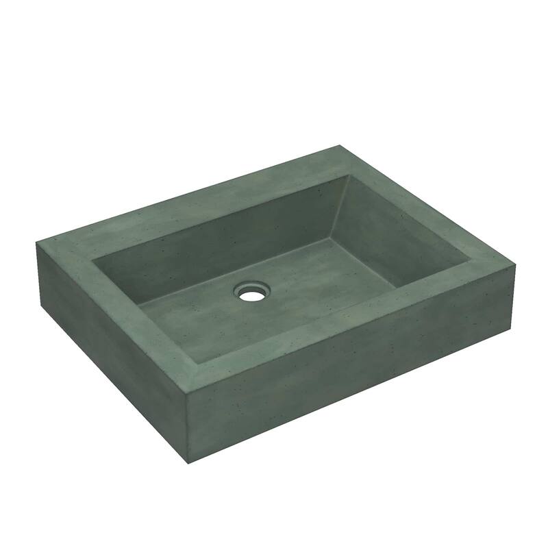 Natoma 24" Wall-Mounted Concrete Rectangular Bathroom Sink - Single Faucet Hole