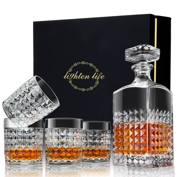 Whiskey Decanter And Glasses Bar Set, Includes Whisky Decanter And 6  Cocktail Glasses - 7 Piece Set