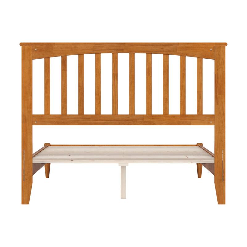 Solid Wood Low Profile Platform Bed - Full Size Bed Frame with USB Ports