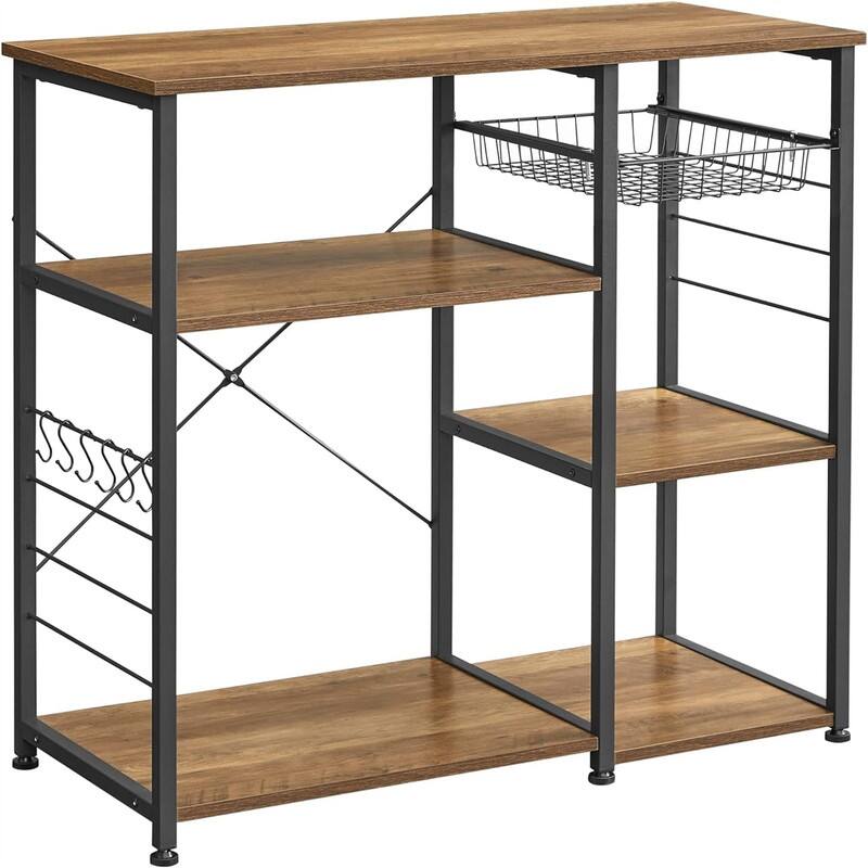 Baker's Rack - 15.7"D x 35.4"W x 33"H - Rustic Walnut
