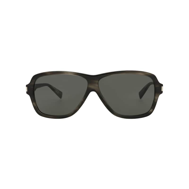 Saint Laurent Aviator-Frame Recycled Acetate Sunglasses - Havana Havana Grey - Multi - Grey Lens