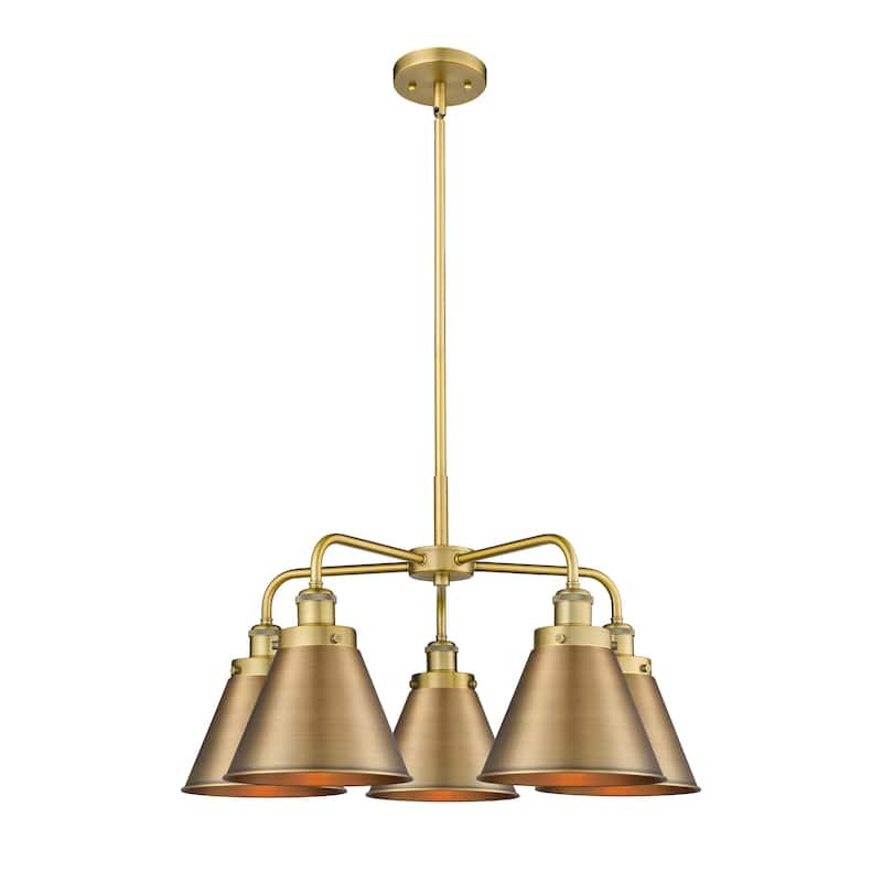 Innovations Lighting Ballston Urban - 5 Light 26" Stem Hung Chandelier - Brushed Brass