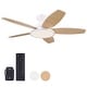 preview thumbnail 1 of 113, 5 - Blade Low Profile Flush Mount Modern Ceiling Fan with LED Light and Remote