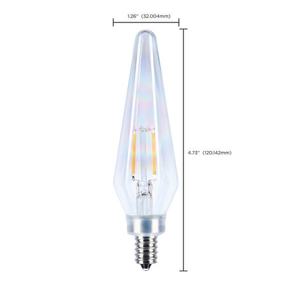 2W Prismatic HX11 LED 2700K CCT Candelabra Base 120V Clear