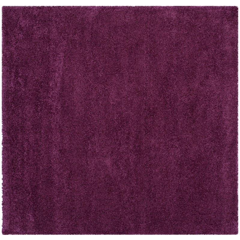 SAFAVIEH Santa Monica Shag Einara 2-inch Thick Area Rug - 6'7" Square - Purple - Square