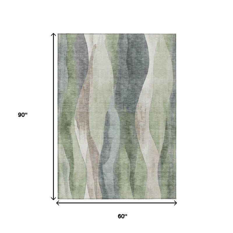 HomeRoots Abstract Transitional Rectangle Outdoor Rug