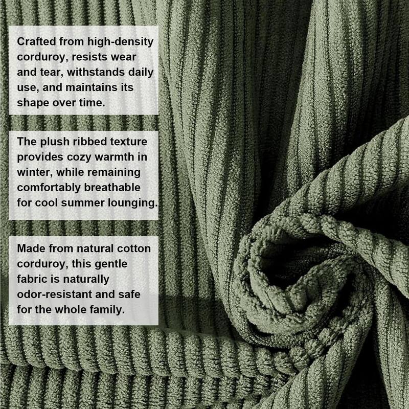 Convertible Corduroy Sleeper Sofa Bed, with Fixed-Shape Frame