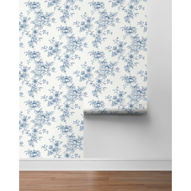 NextWall Sketched Floral Peel and Stick Wallpaper