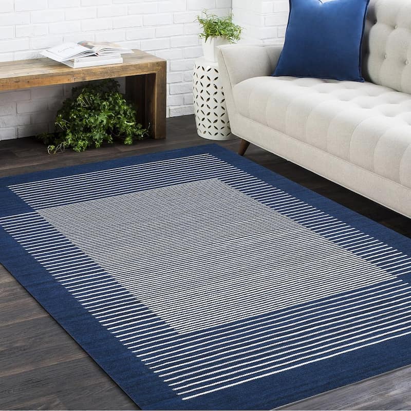 Overton Handmade Modern Contemporary Striped Area Rug