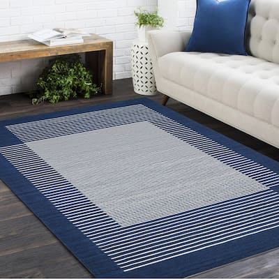 Overton Handmade Modern Contemporary Striped Area Rug