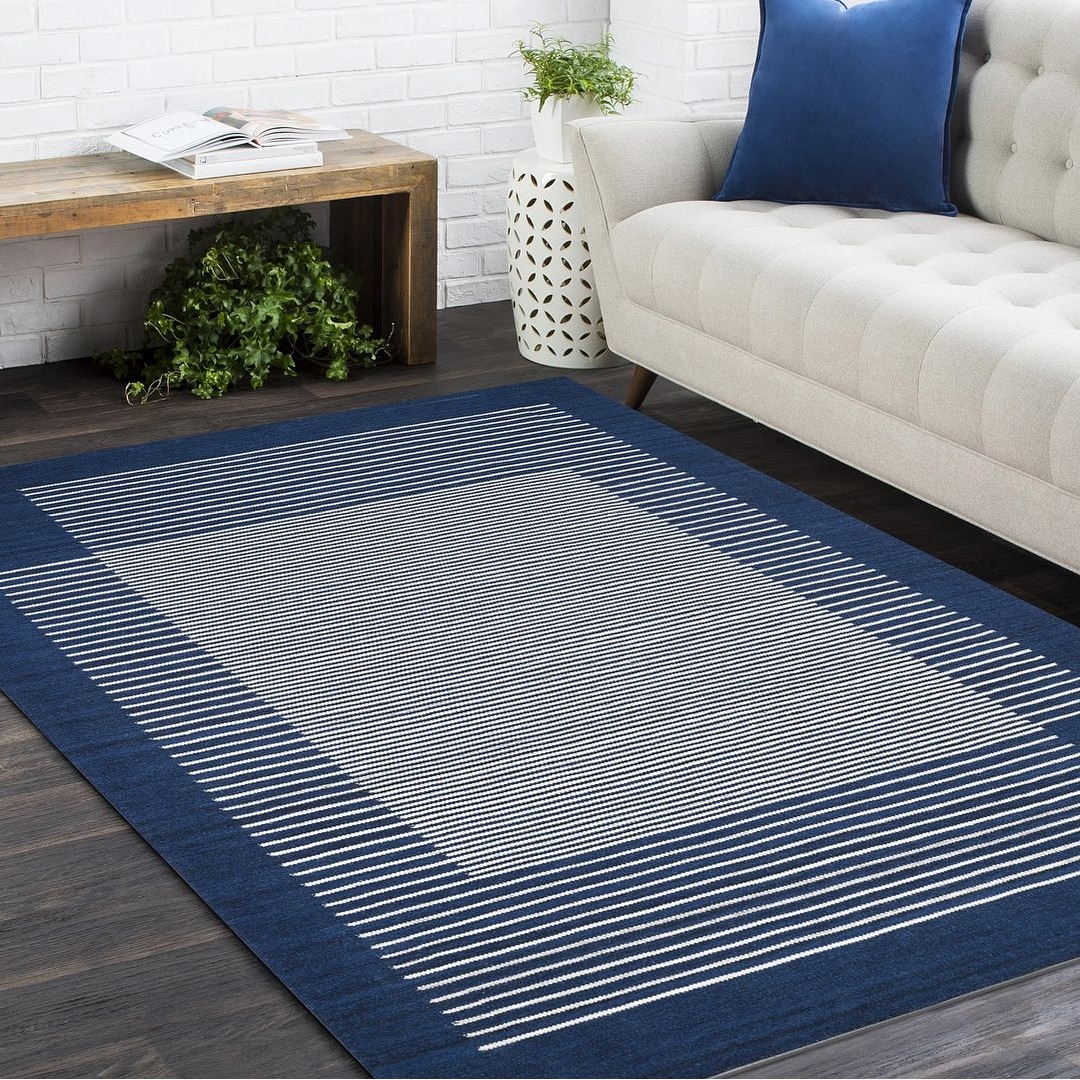 Overton Handmade Modern Contemporary Striped Area Rug