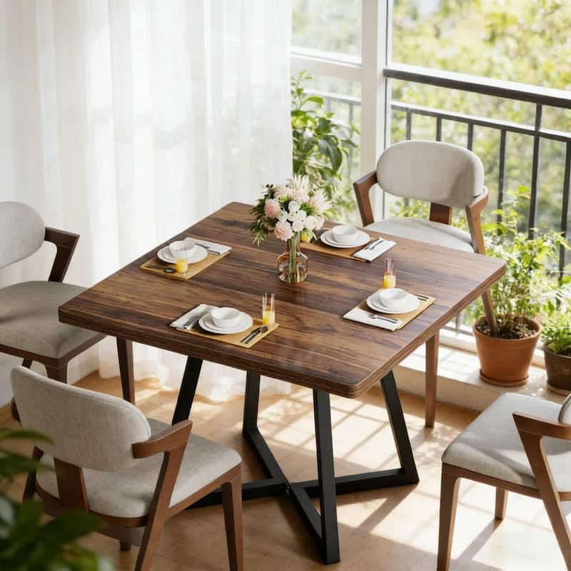 31.52" Vintage Square Wood Dining Table