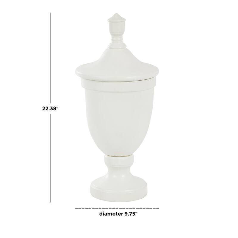 Ceramic Fluted Urn Shaped Living Room Decorative Jars with Lid - Black or White - Roche River Decor