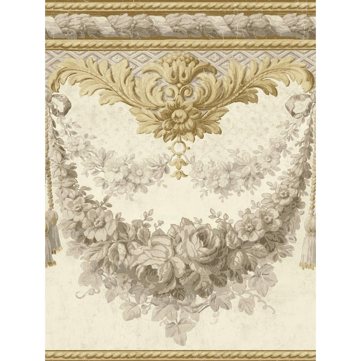 Seabrook Designs Scarborough Floral Drape Unpasted Wallpaper Border Bed Bath & Beyond 40391027