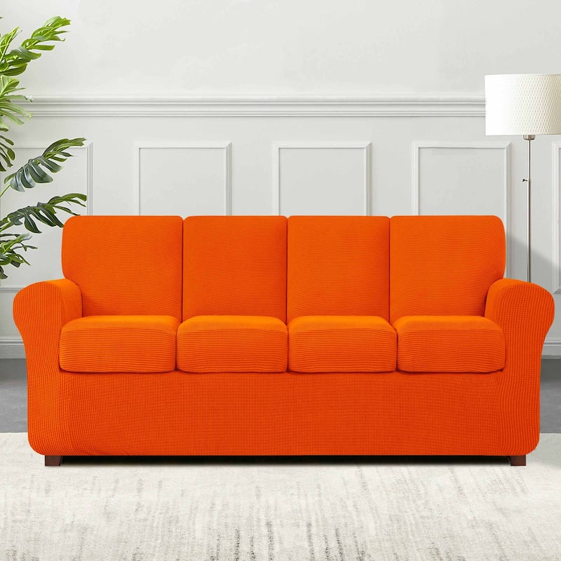 Subrtex 9-Piece Stretch XL Sofa Slipcover Sets with 4 Backrest Cushion Covers and 4 Seat Cushion Covers