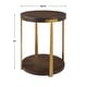 preview thumbnail 3 of 5, 2-Tier Round Wooden Side Table - 24" - Brown and Gold