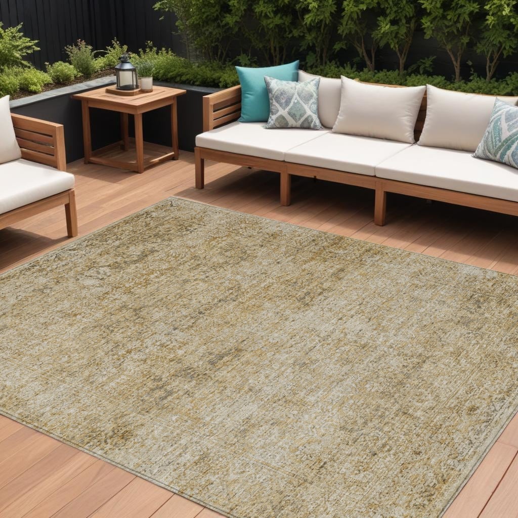 HomeRoots Abstract Traditional Rectangle Outdoor Rug