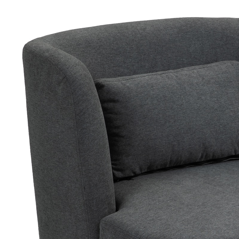 Boucle 360 degree Accent Swivel Barrel Chairs Set of 2