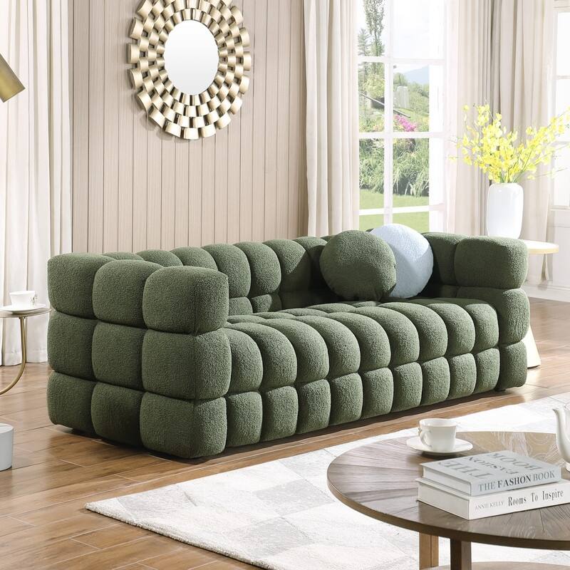 35.83" Deepth Marshmallow Boucle Sofa for Living Room