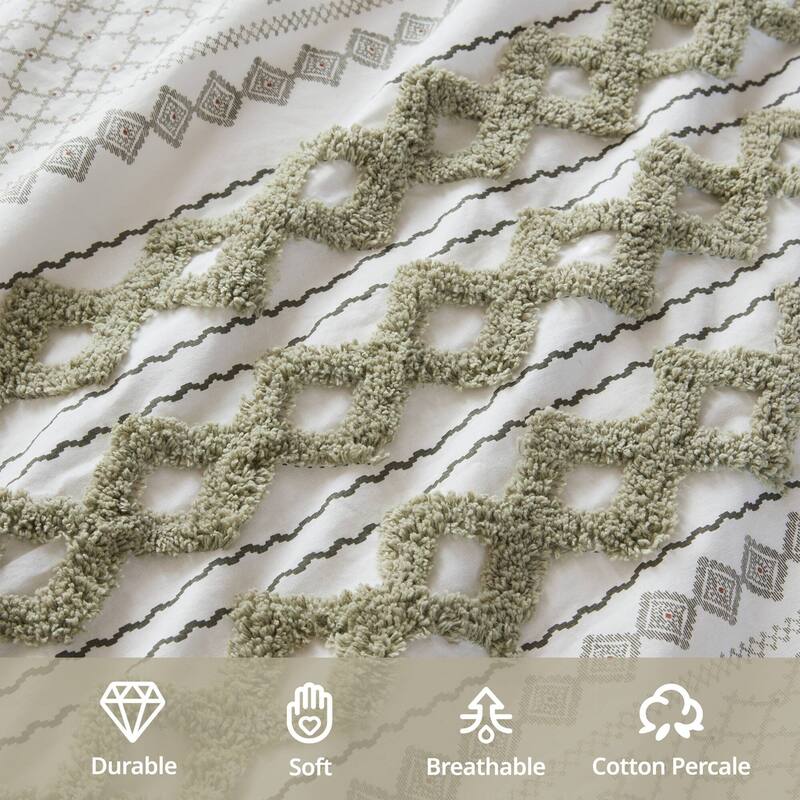 GDF Studio - Aruda Global Cotton Chenille Comforter Set with Tufted Detailing