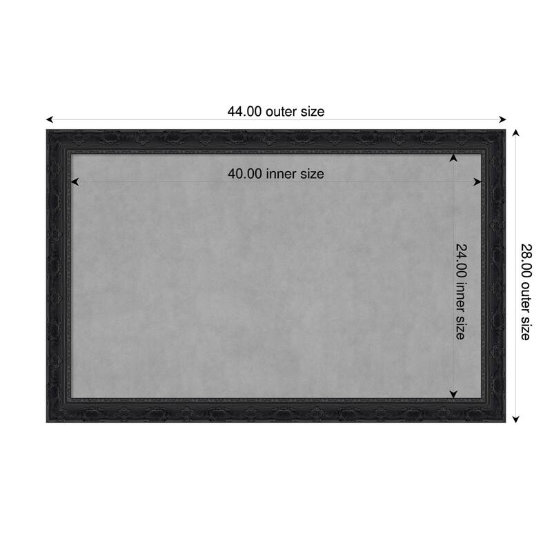 Amanti Art Filigree Gloss Black Framed - 44 x 28 in - Filigree Gloss Black