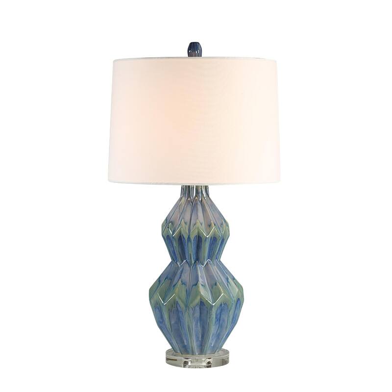 Curvaceous Silhouette Base Table Lamp with Tapered Shade - 29.5" - Blue