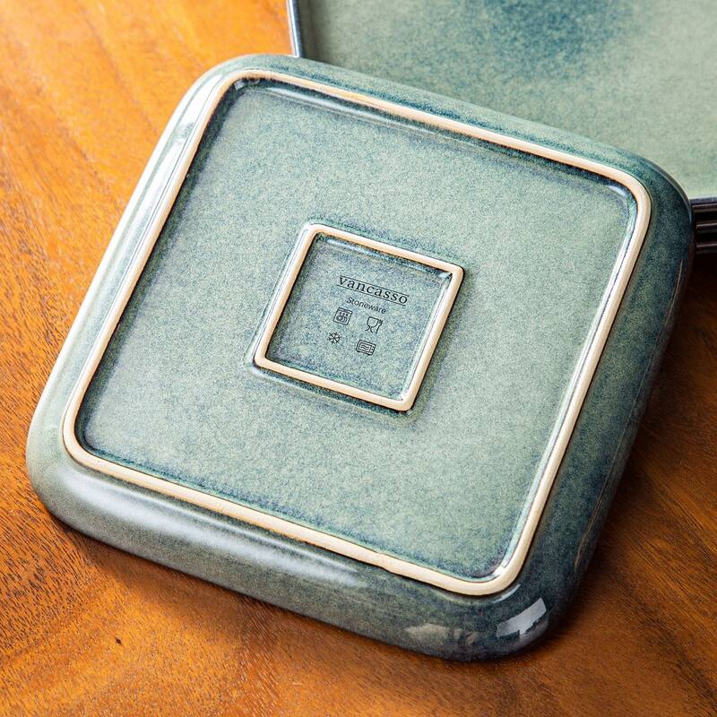 vancasso Stern Reactive Glaze Stoneware Dinnerware Set, Service for 4