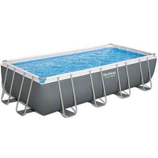 Bestway: Power Steel 18' x 9' x 48" Above Ground Pool Set -  3913 Gallons, Rectangular Outdoor Family Pool