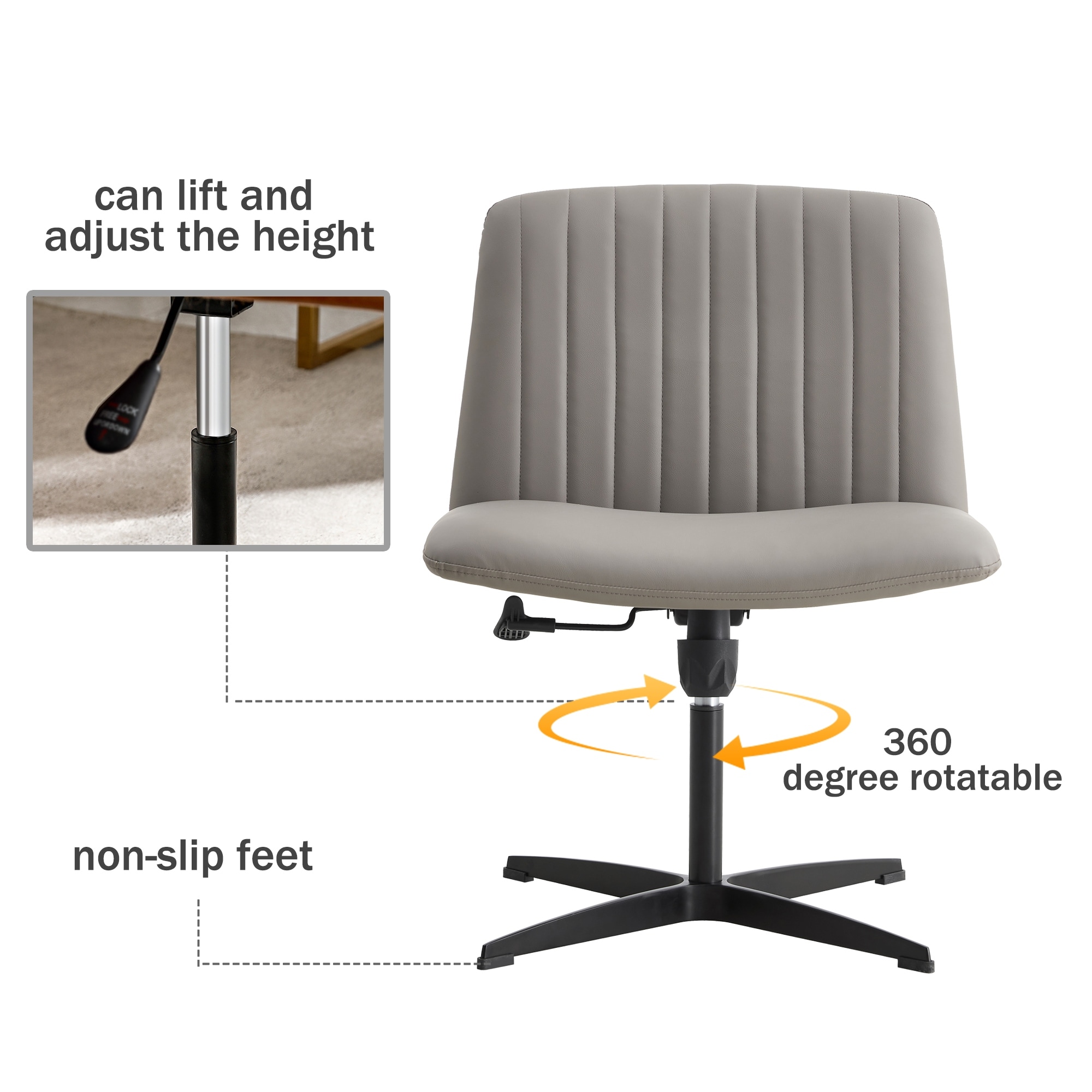 Height adjustable chair without wheels hot sale