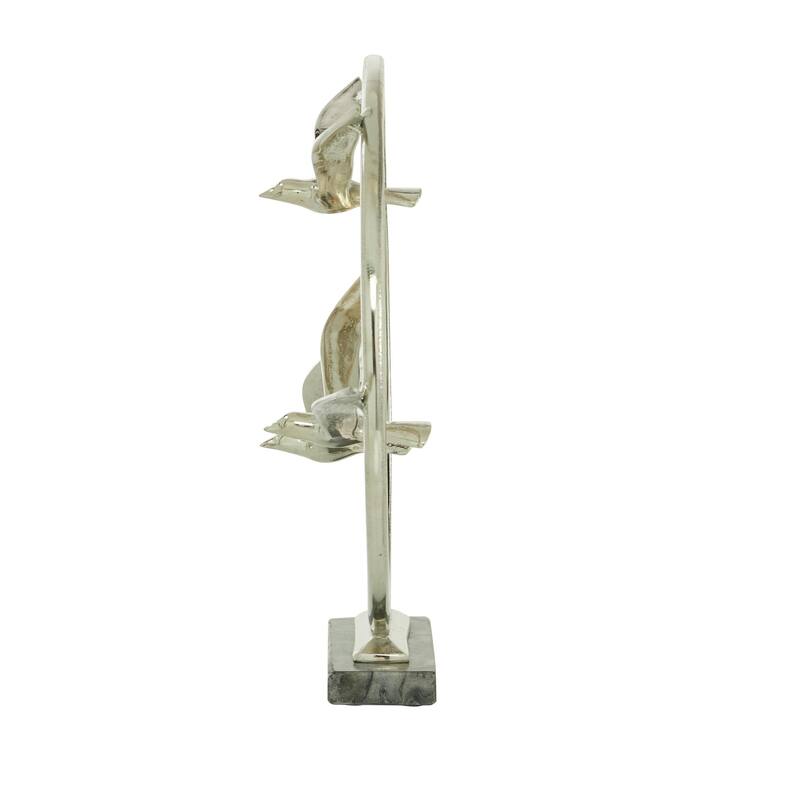 Aluminum Metal Bird Decorative Sculpture - Silver or Gold - Roche River Decor