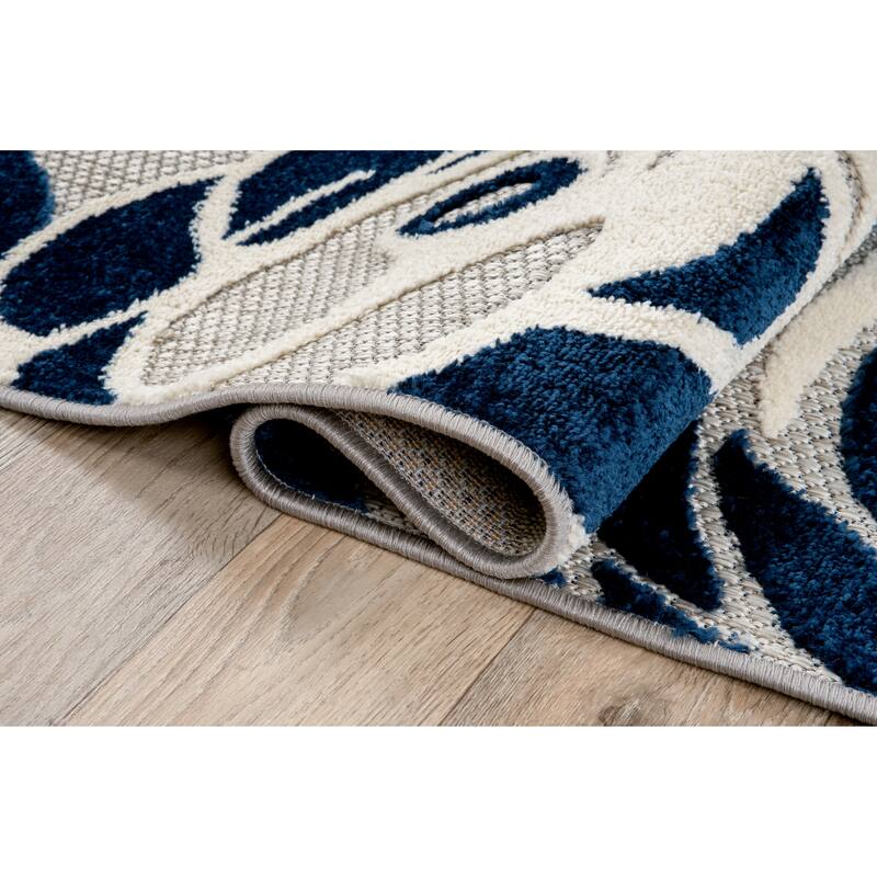 World Rug Gallery Modern Floral Indoor/Outdoor Area Rug