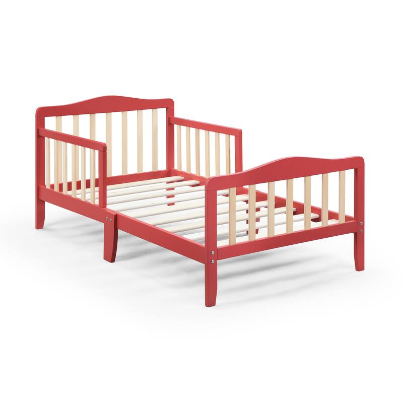 Wood Toddler Bed With Two Safety Side Rails