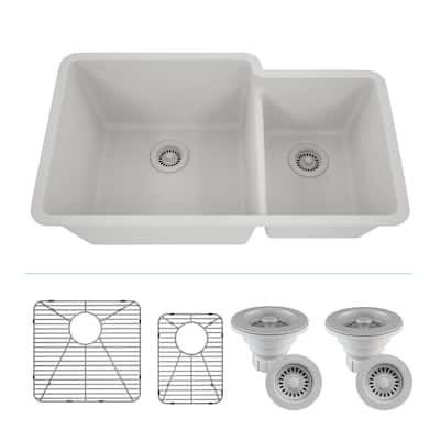 Lexicon Platinum Quartz 60/40 Double Bowl Kitchen Sink