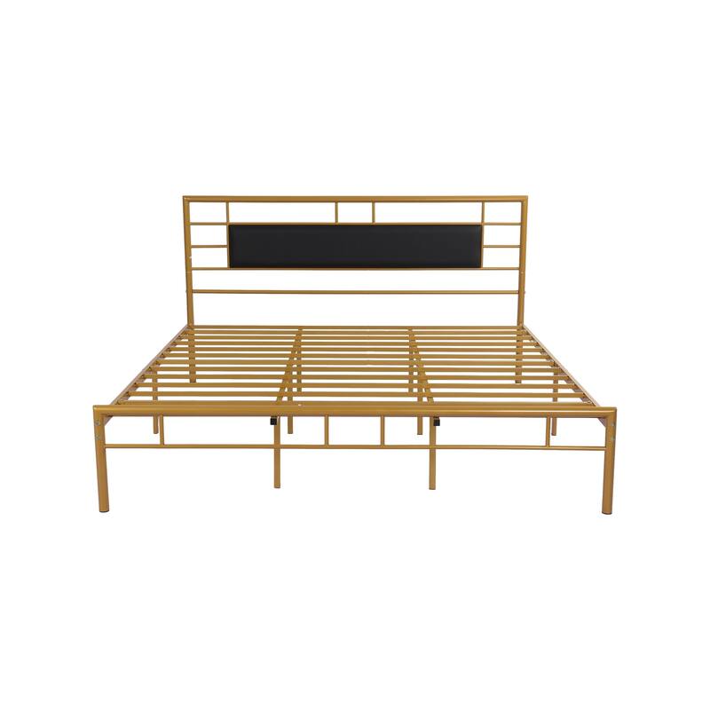 Goutwel Metal Platform Bed Frame with Headboard and Footboard