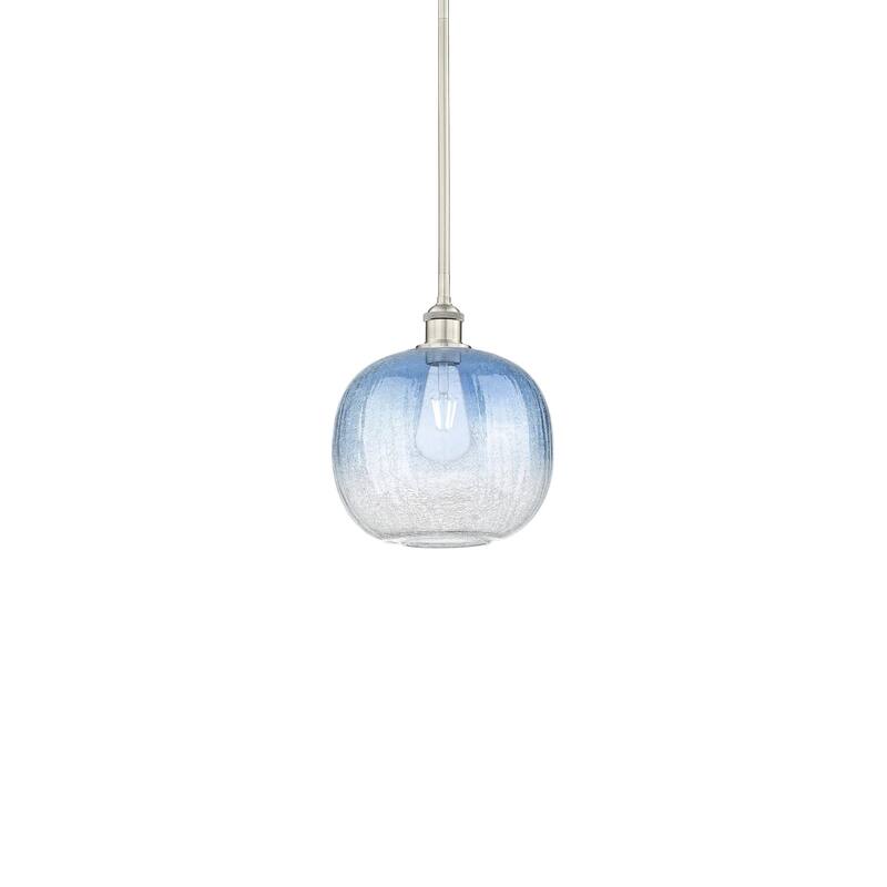 Innovations Lighting 616-1S-12-11 Brookhaven Sphere Pendant Brookhaven - Brushed Satin Nickel / Sapphire Blue