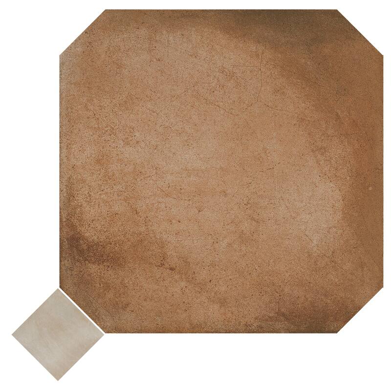 Merola Tile Laverton Octagon Natural with Taco Arena 7-7/8" x 7-7/8" Porcelain Floor and Wall Tile